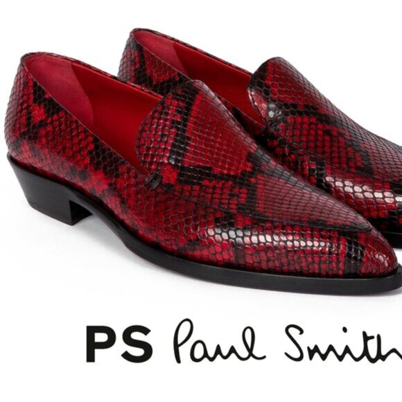 Paul Smith Shoes - NWOB Paul Smith Janell Loafer Red Snake-Effect Leather Women's 7 US Shoes